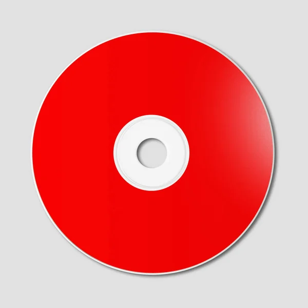 Κόκκινο Cd - Dvd πρότυπο mockup απομονώνονται σε γκρι — Φωτογραφία Αρχείου