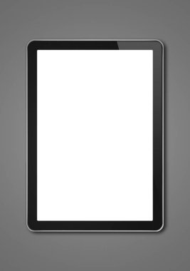 Dijital tablet pc, smartphone şablon üzerinde koyu gri izole