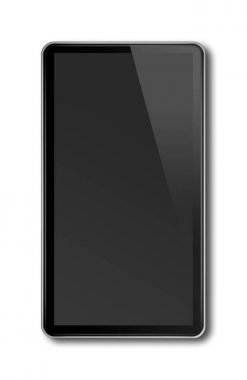 Siyah smartphone, dijital tablet pc şablon üzerinde beyaz izole