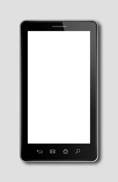 Smartphone, tableta digital pc plantilla aislada en gris oscuro —  Fotos de Stock