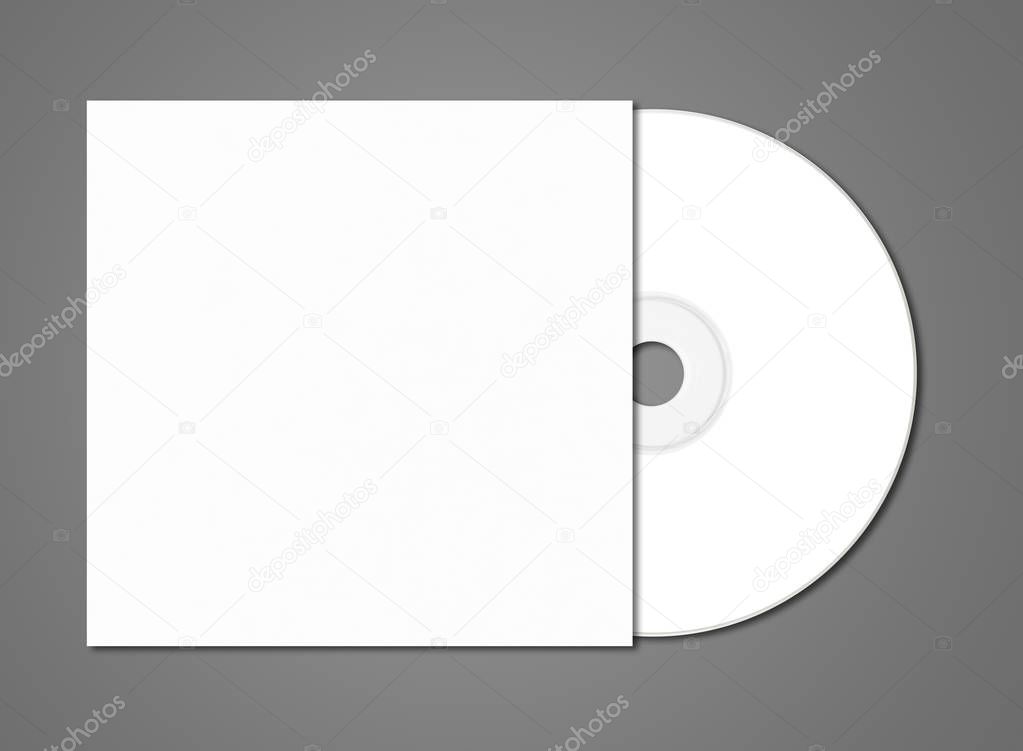 White CD - DVD mockup template isolated on Dark Grey