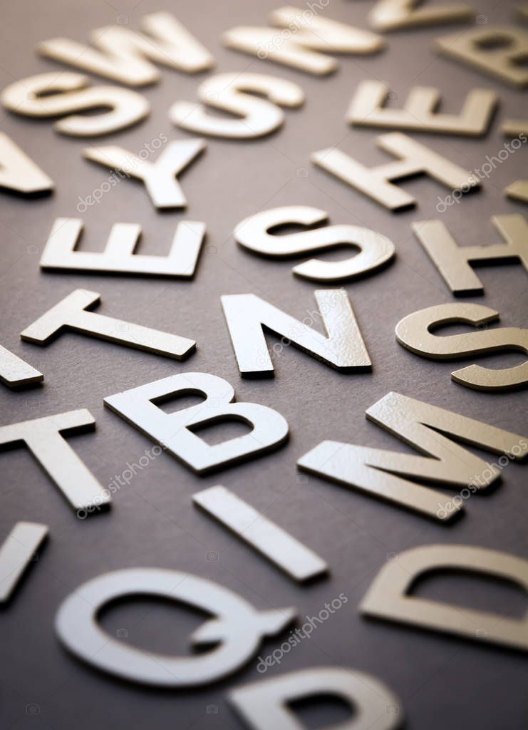 Mixed letters pile closeup photo