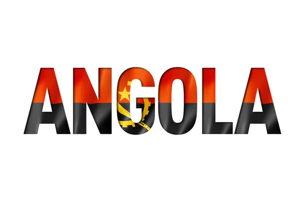 Carattere testo bandiera angolana — Foto Stock