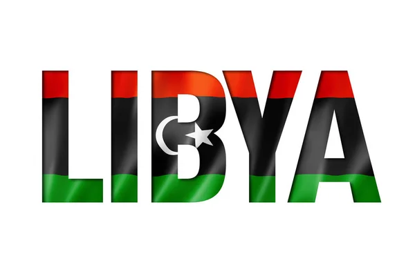 Libyan flag police de texte — Photo