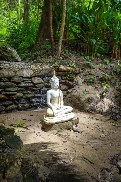 Buddha szobor a dzsungelben, Wat Palad, Chiang Mai, Thaiföld — Stock Fotó