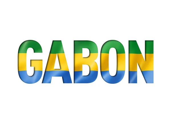 Gabonaise police de texte drapeau — Photo