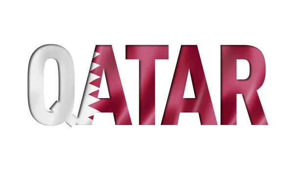 Qatar flag text font — Fotografia de Stock