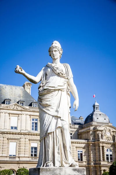 Luxemburgi Palota és Minerva szobra, Párizs — Stock Fotó