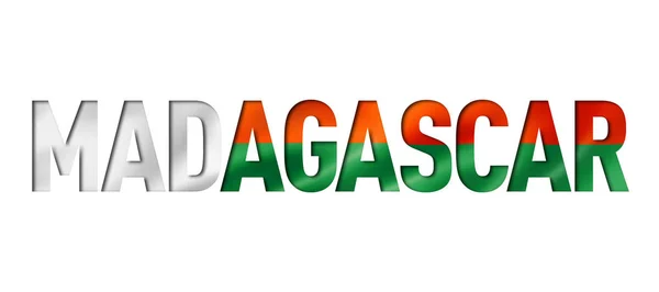 Madagascar flag text font — Fotografia de Stock