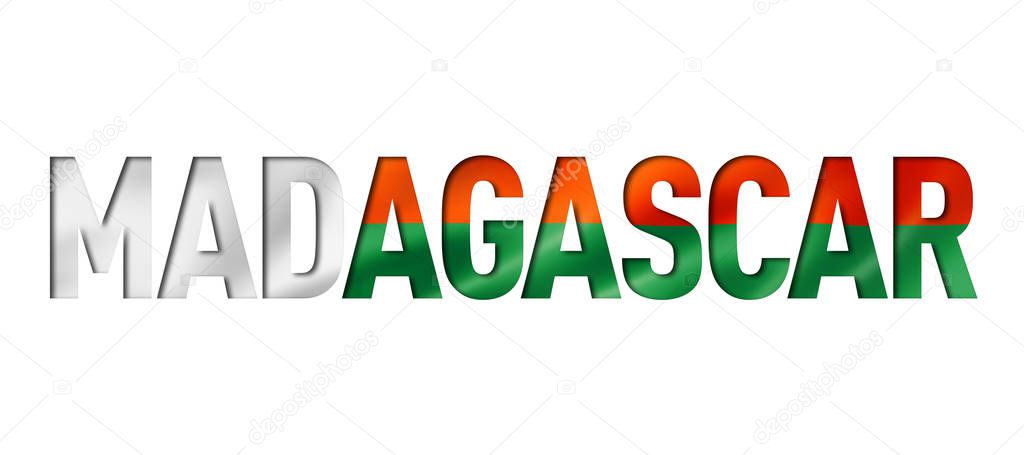 Madagascar flag text font. nation symbol background