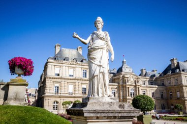 Luxembourg Palace and Statue of Minerva, Paris clipart