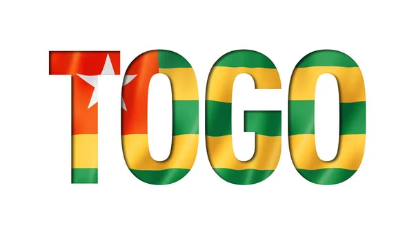 Togo flag szöveg betűtípus — Stock Fotó