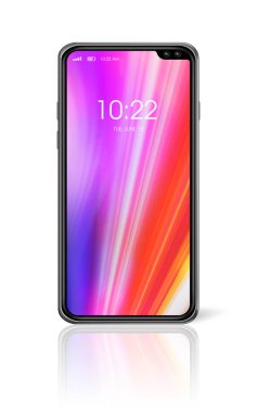 Tüm ekran renkli akıllı telefon mockup beyaz izole. 3d rend