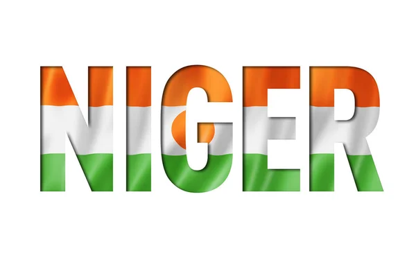 Niger γραμματοσειρά κειμένου σημαίας — Φωτογραφία Αρχείου