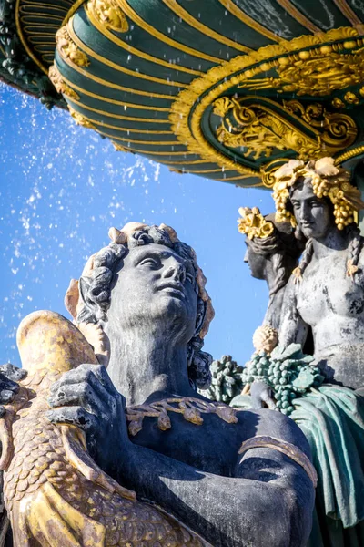 Fontana dei Mari dettaglio, Piazza Concorde, Parigi — Foto Stock