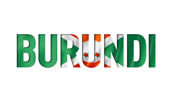 Burundian flag szöveg betűtípus — Stock Fotó