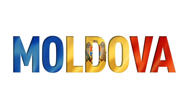 Moldova flag text font — Stock Photo, Image