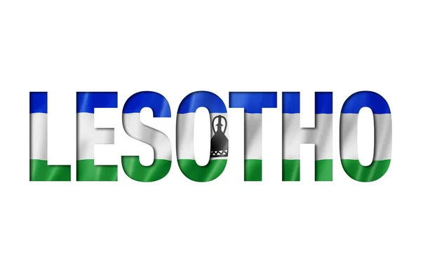 Lesotho flagga text typsnitt — Stockfoto