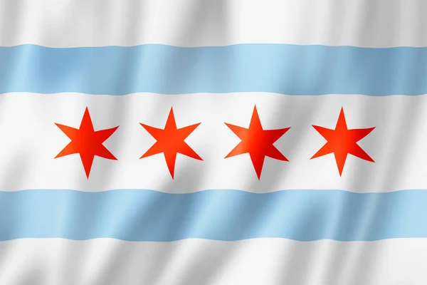 Chicago city flag, Illinois, USA — Stock Photo, Image