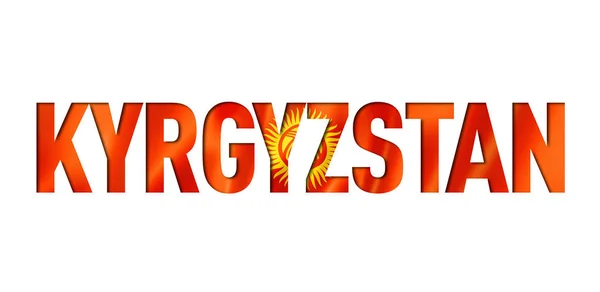 Kyrgyzstan flag szöveg betűtípus — Stock Fotó