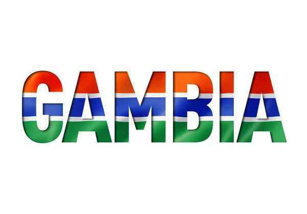 Gambian flag szöveg betűtípus — Stock Fotó