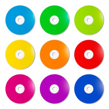 Renkli gökkuşağı CD 'si - Beyaz arkaplanda Dvd aralığı