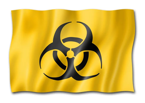 Biohazard flag isolated on white — 스톡 사진