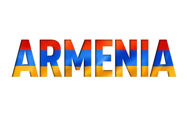 Police de texte drapeau arménien — Photo