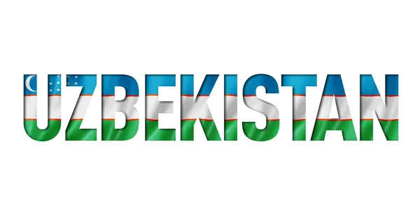 Usbekistan Flagge Text Schriftart — Stockfoto