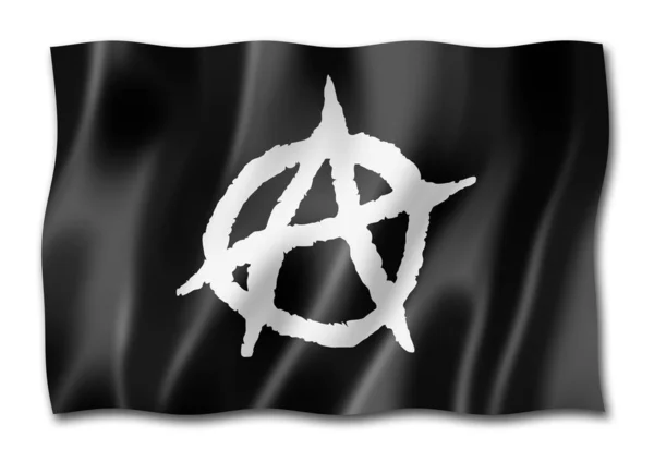 Anarchy flag isolated on white — Stock Photo, Image