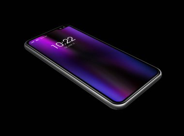 Tüm ekran akıllı telefon modelleri siyaha izole edildi. 3d hazırlayıcı