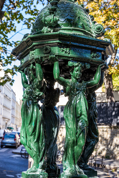 Wallace fountain in Paris