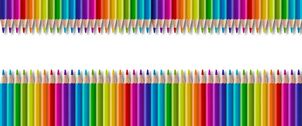 Set of color wooden pencil collection. Panoramic banner backgrou — Stock Photo, Image