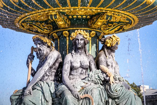 Detalhe da Fonte dos Mares, Praça Concorde, Paris — Fotografia de Stock