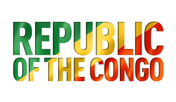 Congolese flag text font — 图库照片
