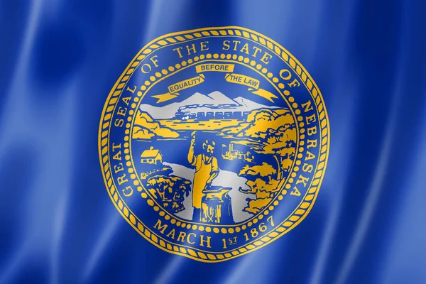 Bandiera Nebraska Stati Uniti Che Sventolano Raccolta Striscioni Illustrazione — Foto Stock