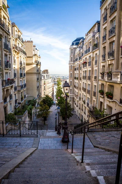 Paris Frankrike September 2019 Typisk Parisertrappa Butte Montmartre — Stockfoto