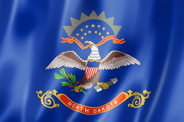 Bandiera Del Nord Dakota Stati Uniti Che Sventolano Raccolta Striscioni — Foto Stock