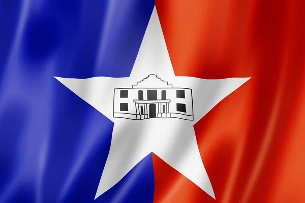 Flaga San Antonio Teksasie Stany Zjednoczone Machają Sztandarami Ilustracja — Zdjęcie stockowe