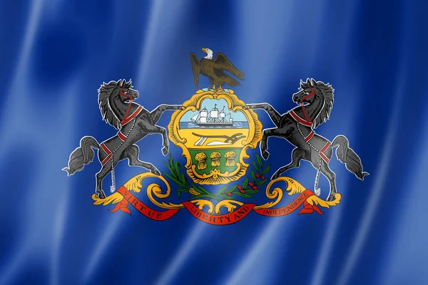 Bandera Pensilvania Estados Unidos Ondeando Colección Pancartas Ilustración — Foto de Stock