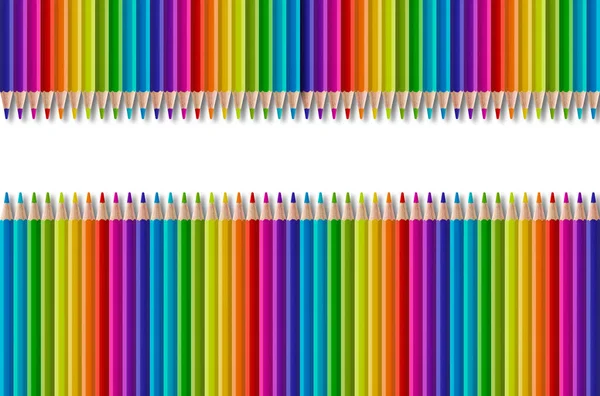 Sada Duhové Barvy Dřevěné Tužky Sbírka Izolované Bílém Pozadí — Stock fotografie