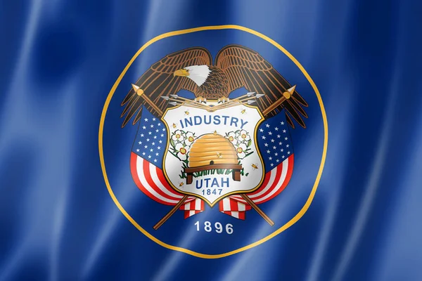 Utah Flag United States Waving Banner Collection Illustration — Stock Photo, Image