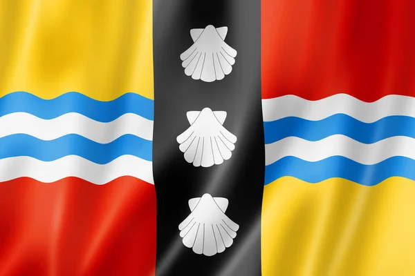 Bedfordshire County Flag Egyesült Királyság Waving Banner Collection Illusztráció — Stock Fotó
