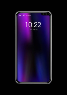 Tüm ekran dijital gerçekçi boş akıllı telefon modelleri saat ekranı ile izole edilmiş. 3d hazırlayıcı