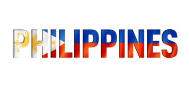 Philippines flag text font. National symbol background clipart