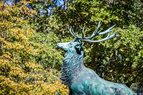 法国巴黎卢森堡花园的青铜鹿像 — 图库照片