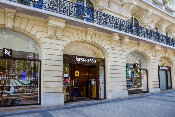 Parijs Frankrijk September 2019 Nespresso Koffieshop Aan Champs Elysees Avenue — Stockfoto