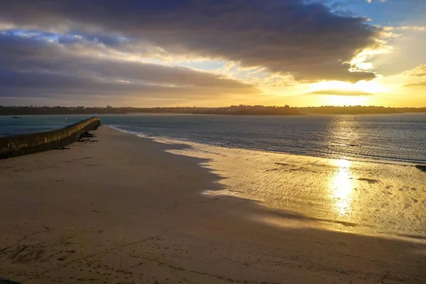 Saint Malo Paesaggio Marino Tramonto Bretagna Francia — Foto Stock