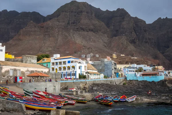 Ponta Sol Cabo Verde Agosto 2018 Puerto Ciudad Acantilados Vista — Foto de Stock