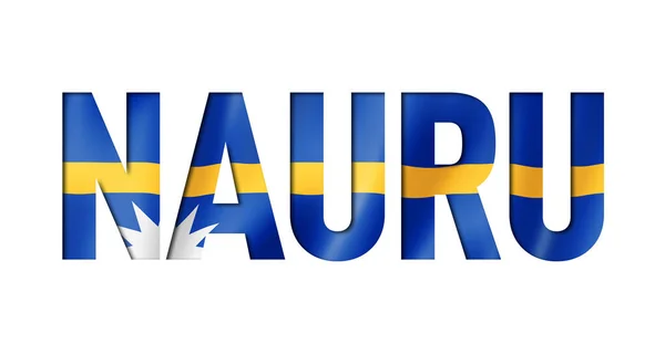 Nauru Flagga Text Teckensnitt Nationell Symbol Bakgrund — Stockfoto